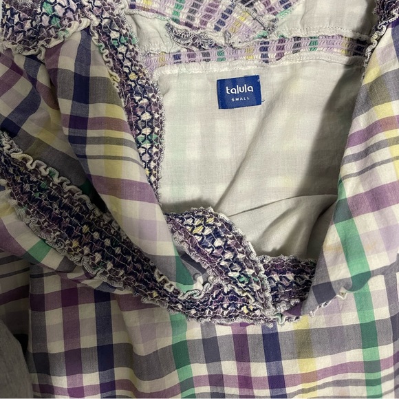 Aritzia | Talula Plaid Ruffle Cotton Midi Dress Sleeveless Small - Picture 7 of 7